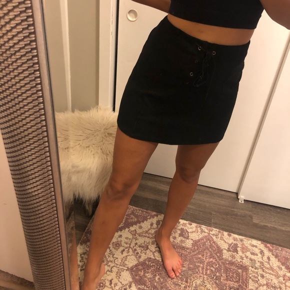 Forever 21 Suede Lace-up Skirt - Picture 2 of 2